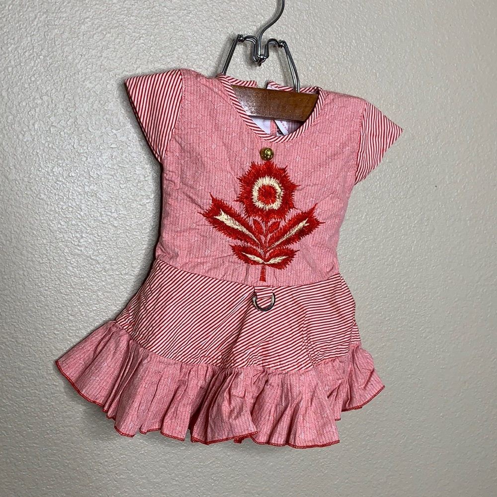 Julliet red and white embroidered dress